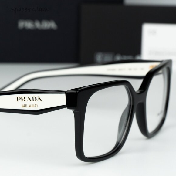 Prada Men Eyeglasses Black Demo Square PRB03V 16K1O1 NEW AUTHENTIC - Picture 4 of 8